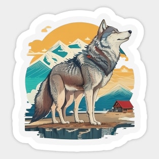 Wolf t shirt Sticker